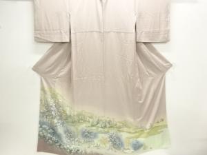 作家物　手描き友禅風景模様一ツ紋色留袖